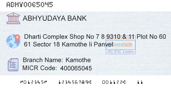 Abhyudaya Cooperative Bank Limited KamotheBranch 