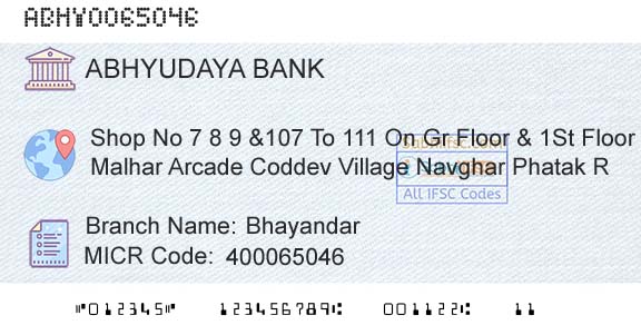 Abhyudaya Cooperative Bank Limited BhayandarBranch 