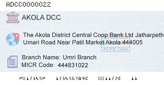 The Akola District Central Cooperative Bank Umri BranchBranch 