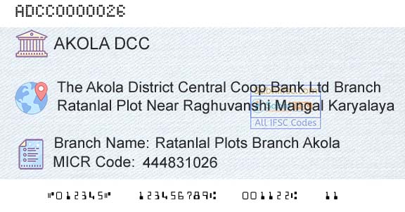 The Akola District Central Cooperative Bank Ratanlal Plots Branch AkolaBranch 