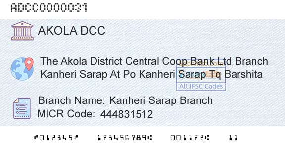 The Akola District Central Cooperative Bank Kanheri Sarap BranchBranch 