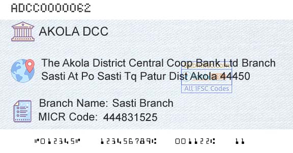 The Akola District Central Cooperative Bank Sasti BranchBranch 