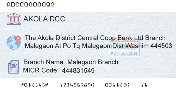 The Akola District Central Cooperative Bank Malegaon BranchBranch 