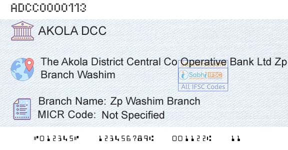 The Akola District Central Cooperative Bank Zp Washim BranchBranch 