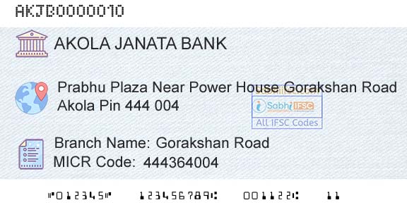 Akola Janata Commercial Cooperative Bank Gorakshan RoadBranch 