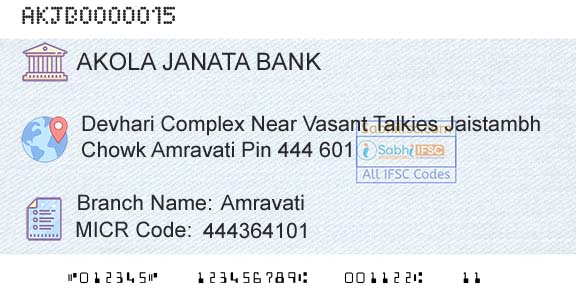 Akola Janata Commercial Cooperative Bank AmravatiBranch 