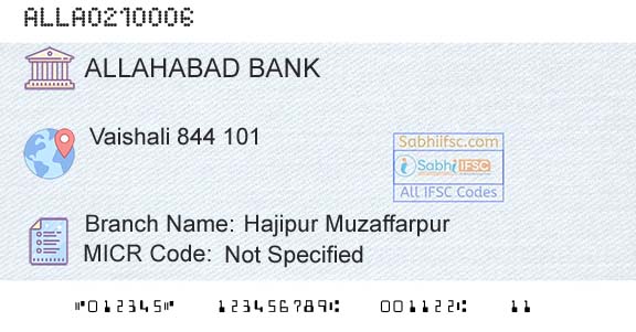 Allahabad Bank Hajipur Muzaffarpur Branch 