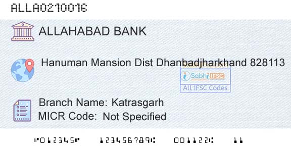 Allahabad Bank KatrasgarhBranch 