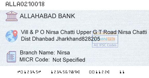 Allahabad Bank NirsaBranch 