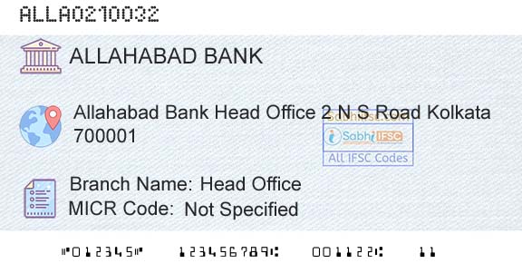 Allahabad Bank Head OfficeBranch 