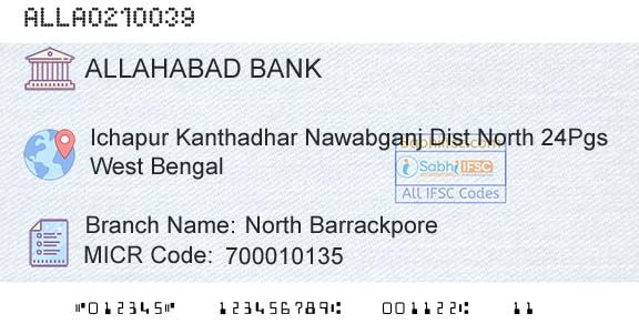 Allahabad Bank North BarrackporeBranch 