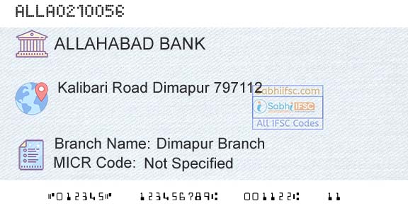 Allahabad Bank Dimapur BranchBranch 