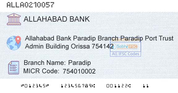 Allahabad Bank ParadipBranch 