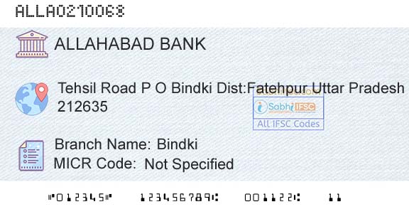 Allahabad Bank BindkiBranch 