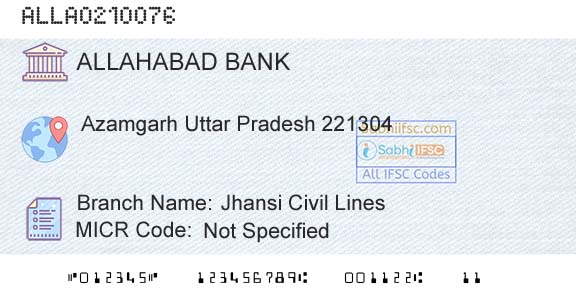 Allahabad Bank Jhansi Civil LinesBranch 