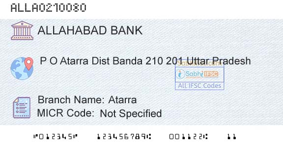 Allahabad Bank AtarraBranch 