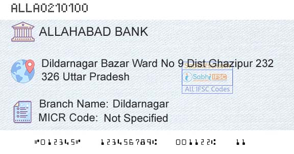 Allahabad Bank DildarnagarBranch 
