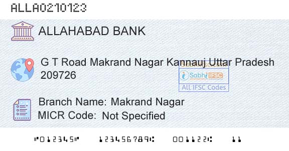 Allahabad Bank Makrand NagarBranch 
