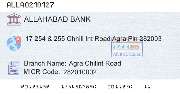 Allahabad Bank Agra Chilint RoadBranch 