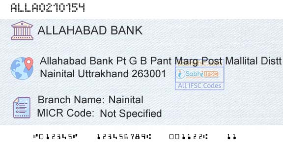 Allahabad Bank NainitalBranch 