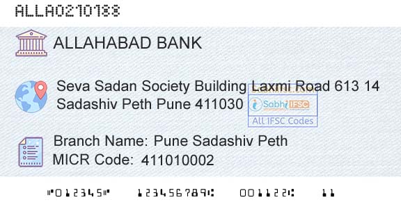 Allahabad Bank Pune Sadashiv PethBranch 