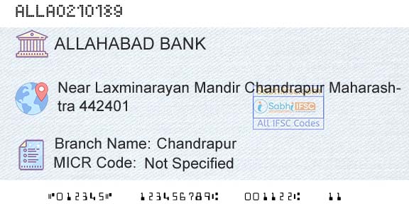 Allahabad Bank ChandrapurBranch 