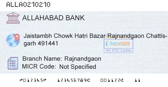 Allahabad Bank RajnandgaonBranch 
