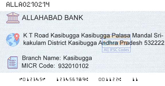 Allahabad Bank KasibuggaBranch 