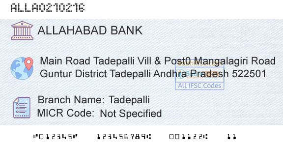 Allahabad Bank TadepalliBranch 