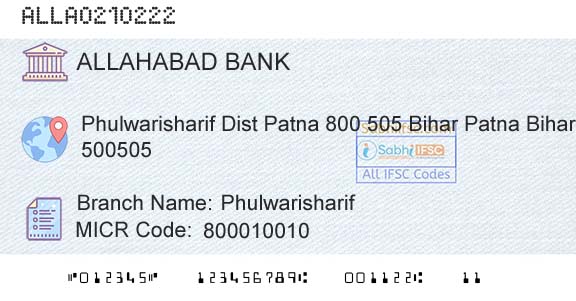 Allahabad Bank PhulwarisharifBranch 