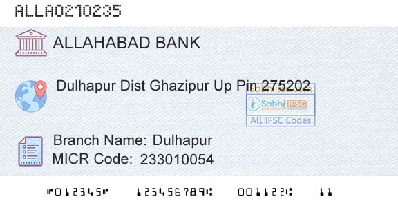 Allahabad Bank Dulhapur Branch