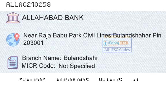Allahabad Bank BulandshahrBranch 