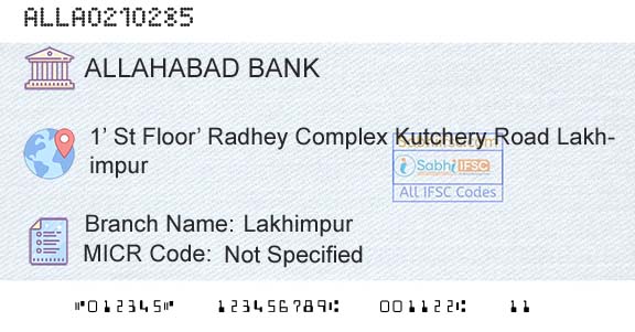 Allahabad Bank LakhimpurBranch 