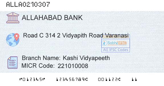Allahabad Bank Kashi VidyapeethBranch 