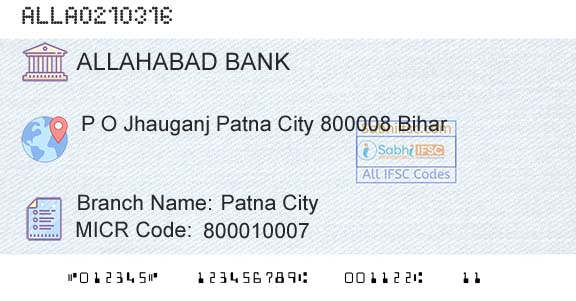 Allahabad Bank Patna CityBranch 