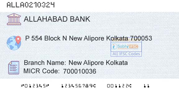Allahabad Bank New Alipore KolkataBranch 