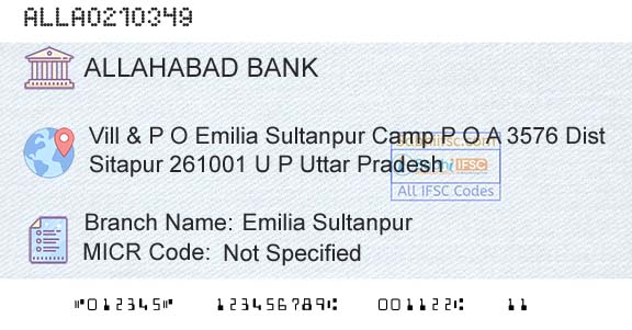 Allahabad Bank Emilia SultanpurBranch 