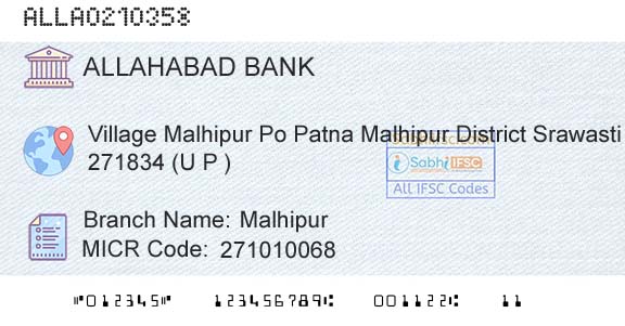 Allahabad Bank MalhipurBranch 