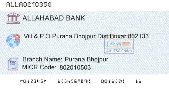 Allahabad Bank Purana BhojpurBranch 