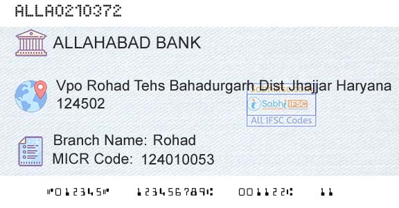 Allahabad Bank RohadBranch 