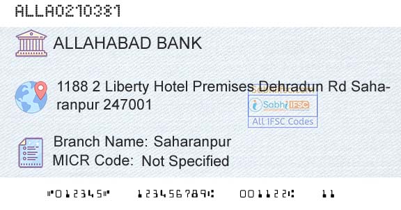 Allahabad Bank SaharanpurBranch 