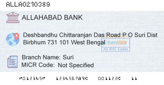 Allahabad Bank SuriBranch 