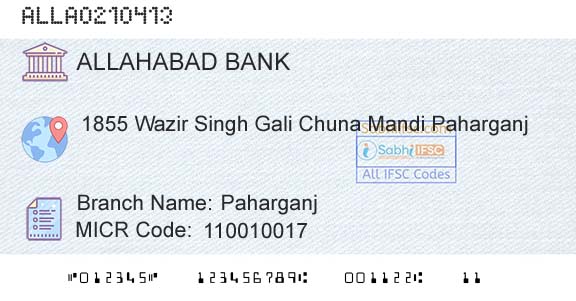 Allahabad Bank PaharganjBranch 