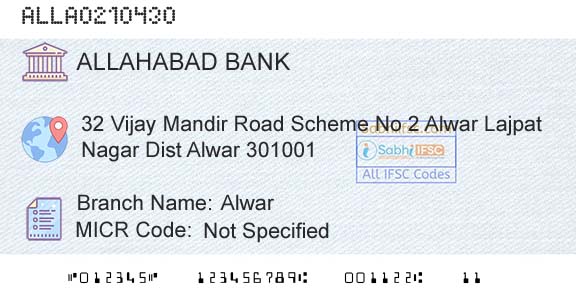 Allahabad Bank AlwarBranch 