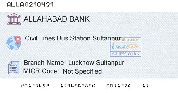 Allahabad Bank Lucknow SultanpurBranch 