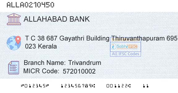 Allahabad Bank TrivandrumBranch 