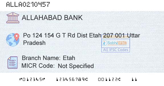 Allahabad Bank EtahBranch 