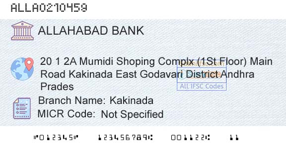 Allahabad Bank KakinadaBranch 
