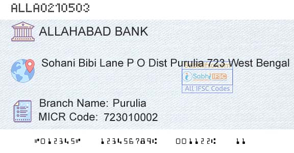 Allahabad Bank PuruliaBranch 