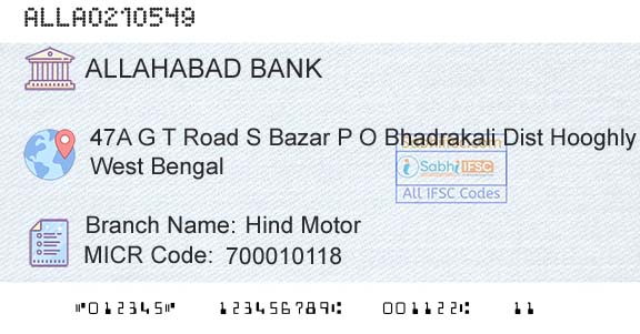 Allahabad Bank Hind MotorBranch 